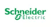 Schneider Electric logo in green, featuring the company name and a leaf-shaped design.