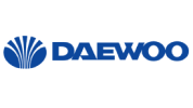 daewoo logo in blue featuring a stylized floral or sunburst design