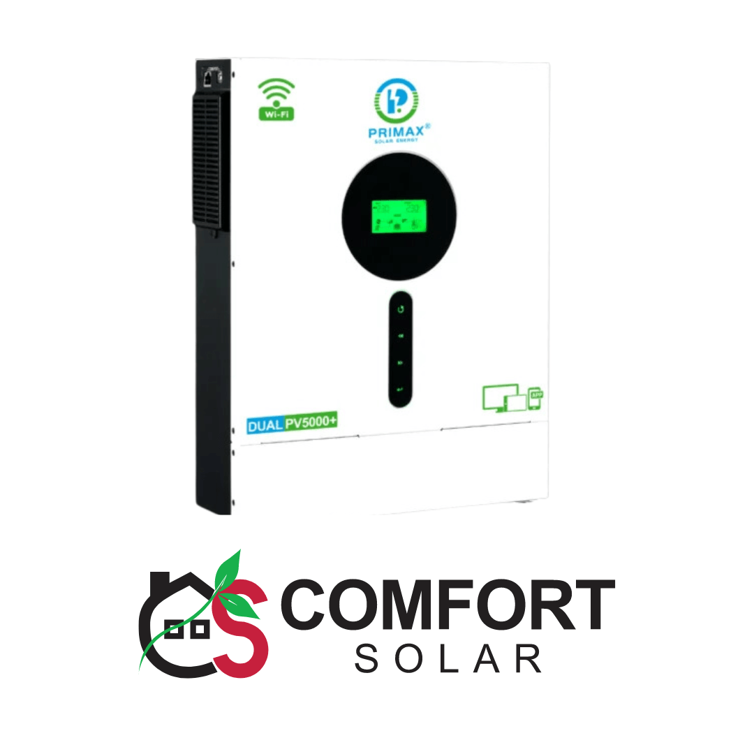 PRIMAX hybrid solar inverter – galaxy dual pv5000+ for solar energy, power backup, and renewable energy solutions.