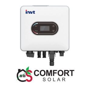 XG1-5KTL-S single-phase on-grid solar inverter by INVT, showcasing its design and interface for solar energy conversion.
