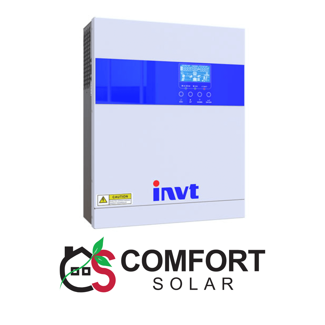 xn3024 single-phase off-grid solar inverter, white and blue unit with digital display for solar power systems.