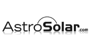 astro solar logo with a curved line over the word "solar".