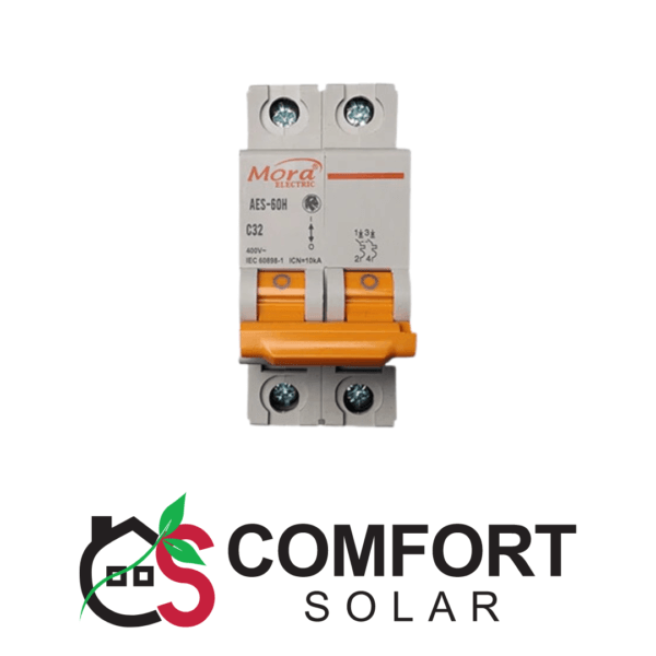 MORA 2P AC MCB Circuit Breaker C Type 230/400V (20A, 32A, 63A)