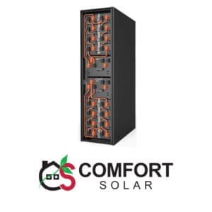 shvp lithium battery for idc: Black rectangular battery system with prominent orange wiring.